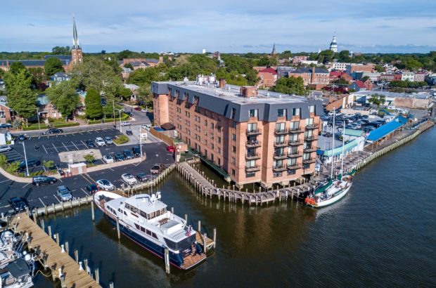 The Nautical Appeal of the Annapolis Waterfront Hotel The Annapolis Waterfront Hotel is the only hotel right on the water in downtown Annapolis.