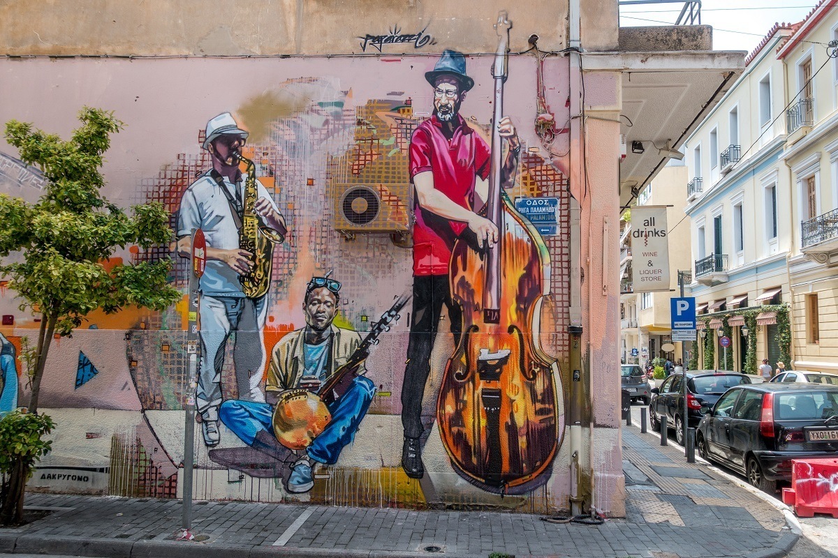 Street art in the Psirri neighborhood of Athens, Greece