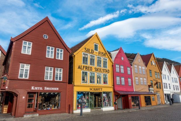 Bryggen, the colorful UNESCO World Heritage Site in Bergen, which is one of the best cities to visit in Norway