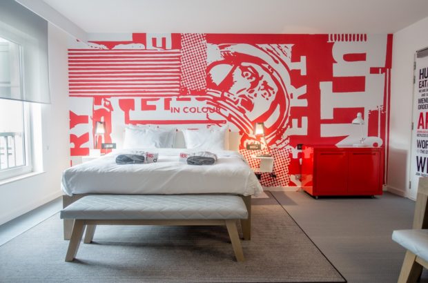 There’s Fun Around Every Corner at the Radisson Red Brussels Bedrooms at the Radisson Red Brussels are covered in cartoons, like much of the rest of the hotel