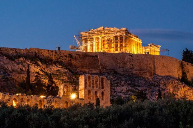 Dinner with a view of the Parthenon can be an amazing experience in Athens, Greece