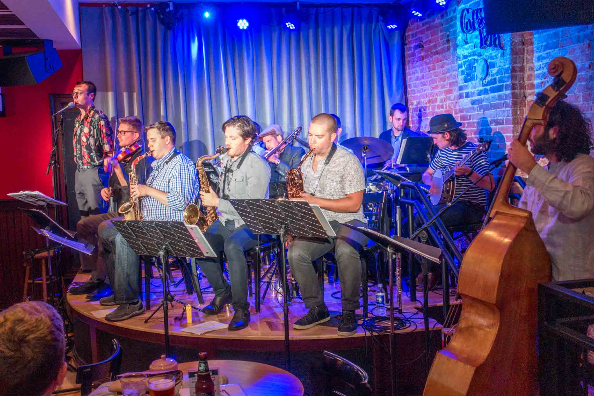 The Dylan Perrillo Orchestra performing at Caffe Lena, the oldest continually-operating coffee house in the US, located in Saratoga Springs NY