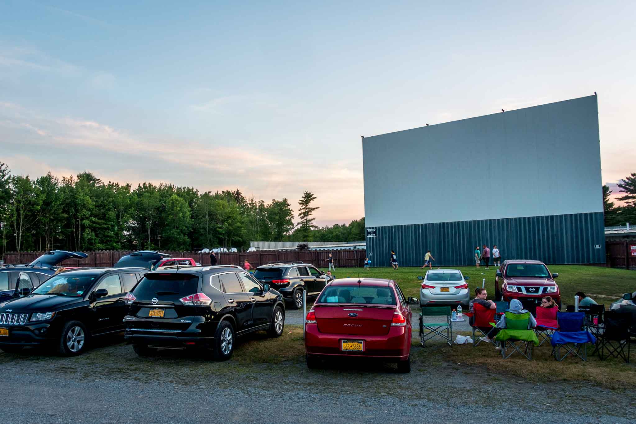 Cars lined up for a showing at the Malta Drive-In, one of the places of interest near Saratoga Springs