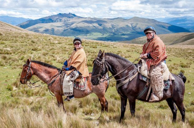 Horseback riding in the Avenue of the Volcanoes