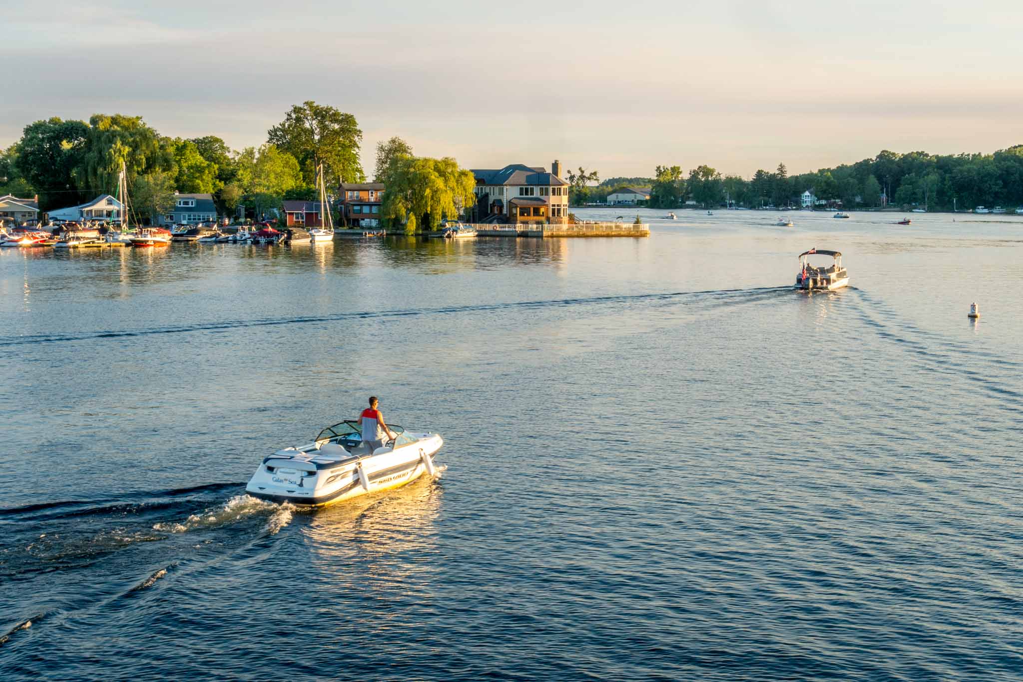 Boating on Saratoga Lake is one of the fun things to do in Saratoga NY in the summer