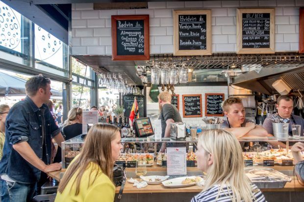 Customers at Torvehallen, Copenhagen's food hall