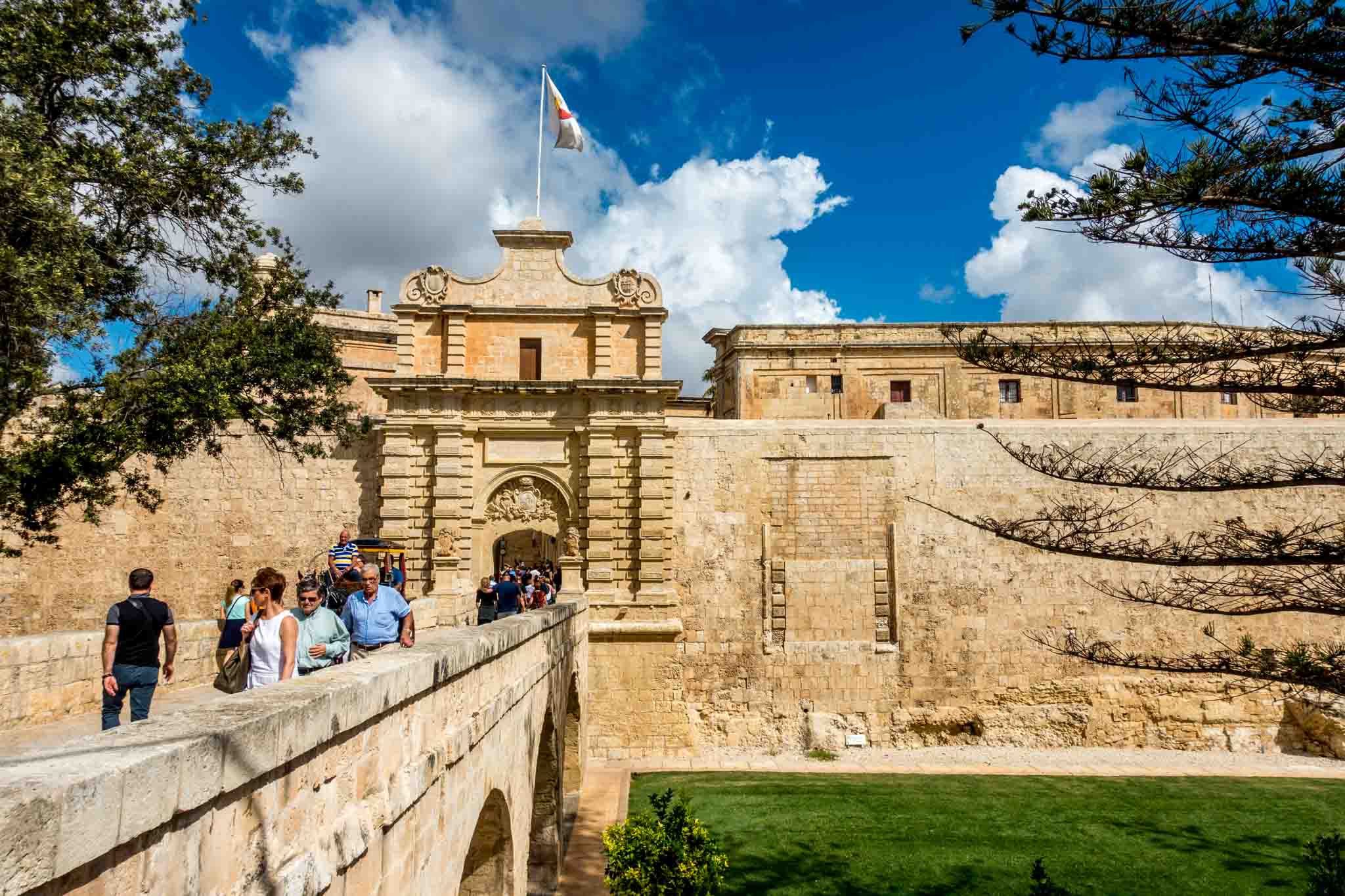 Stone bridge and gate for Mdina, Malta