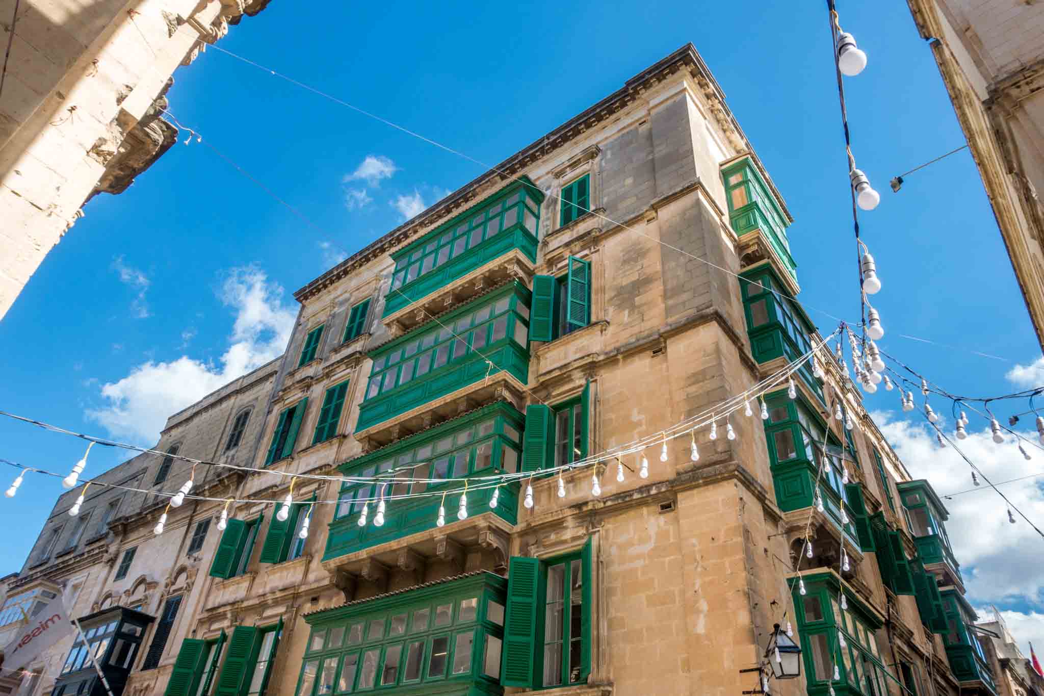 Colorful balconies on Malta island