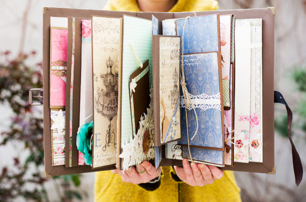 How to Create Your Own Travel Scrapbook Album Scrapbook that was handmade, beautiful craft book arranged with different materials and papers, ideal for gift.