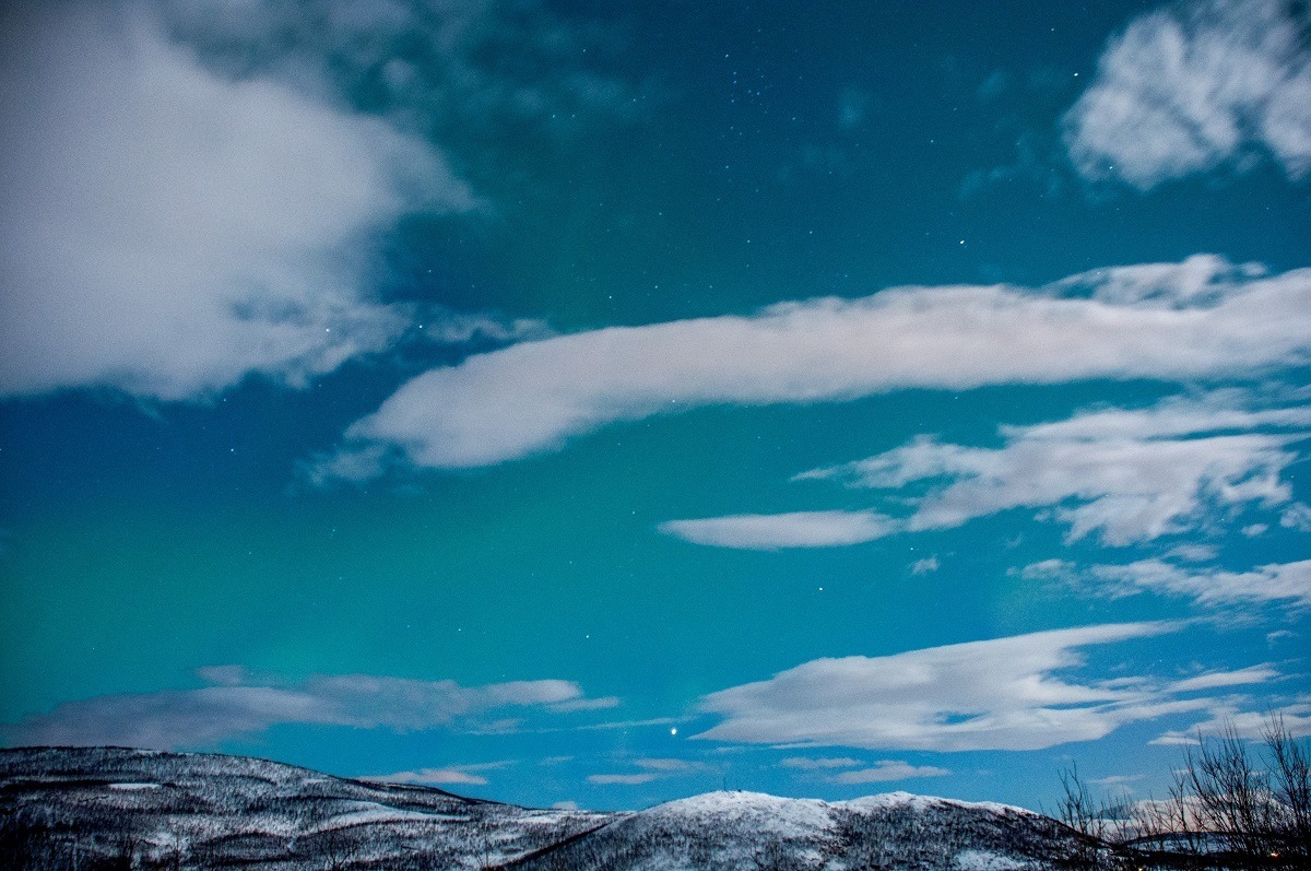 Sometimes the polar lights aren't visible to the naked eye. You can use your camera to see the northern lights before they are visible to the naked eye.