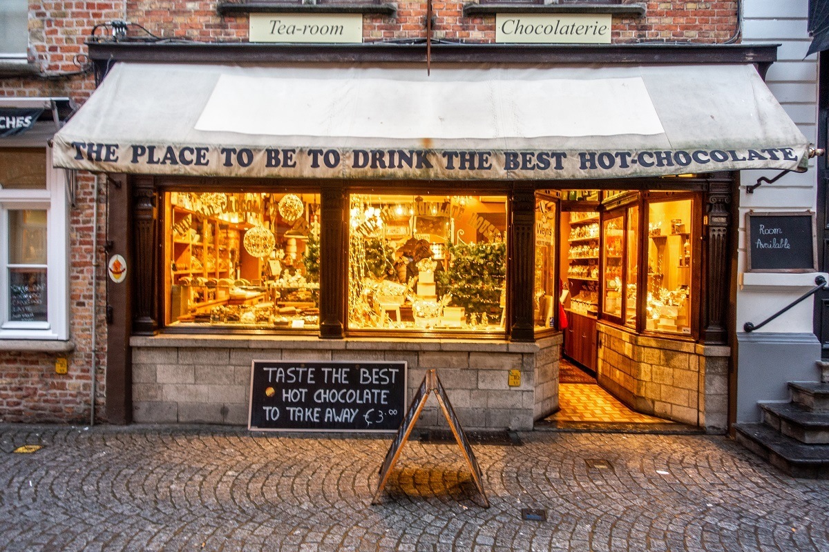 Visiting the Old Chocolate House is a fun part of any Bruges itinerary
