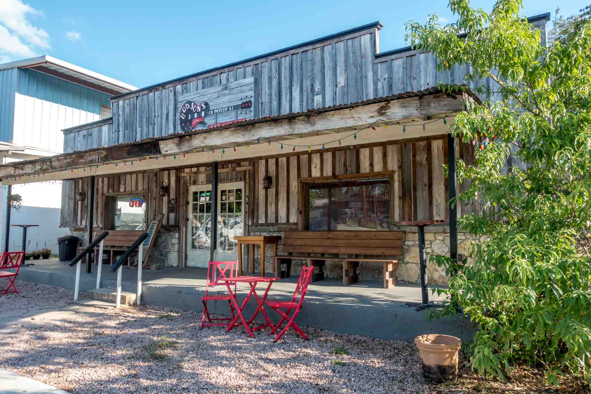 Hudson's on Mercer is a great spot for listening to (or even learning) music in Dripping Springs TX