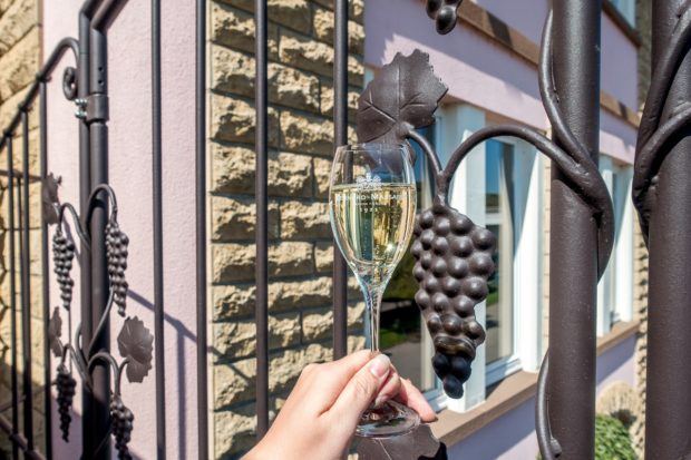 Cremant de Luxembourg and a lovely view of the Moselle Valley at Bernard-Massard in Grevenmacher