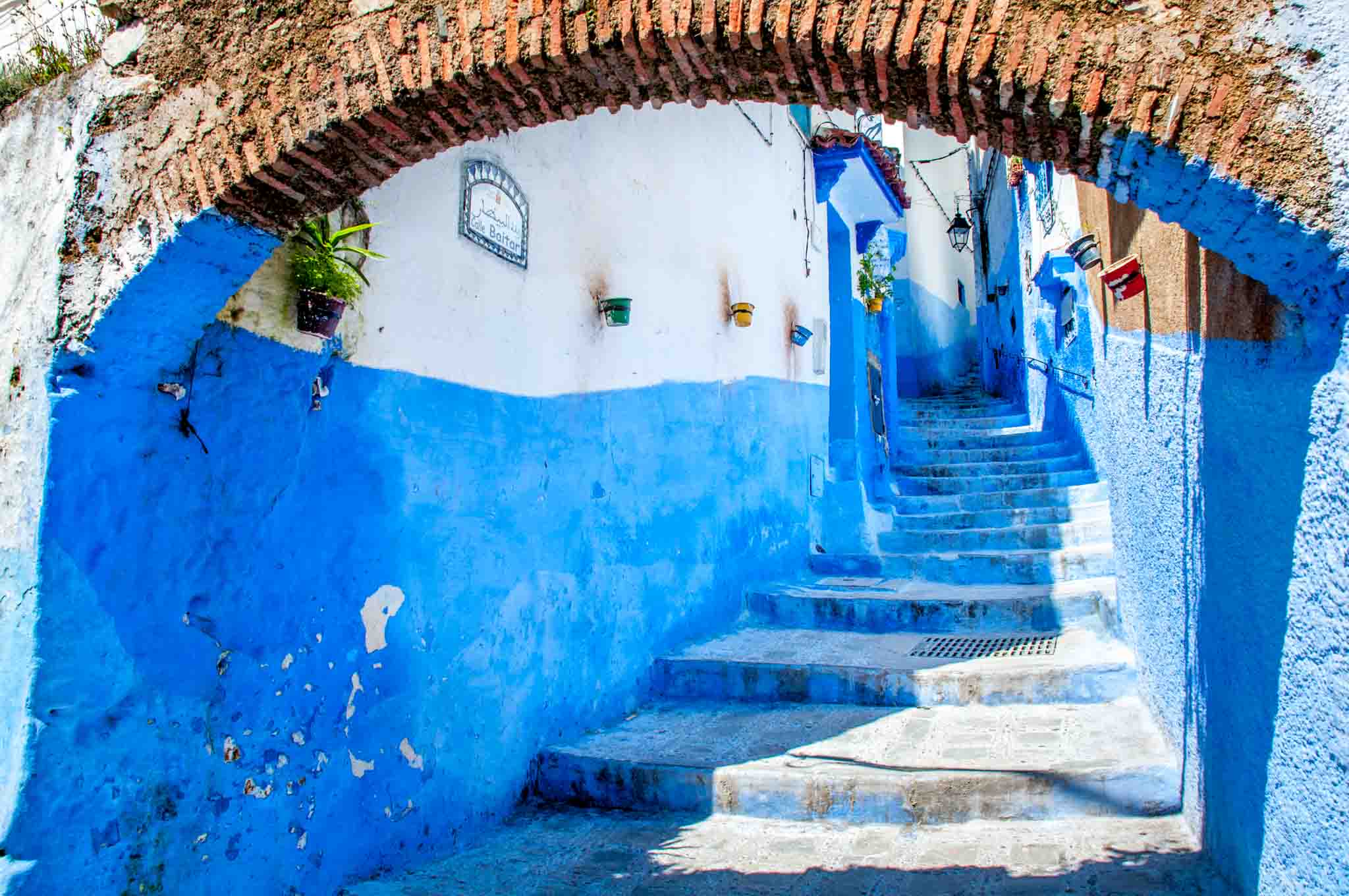 Even the stairways in Chefchaouen, Morocco, are pretty