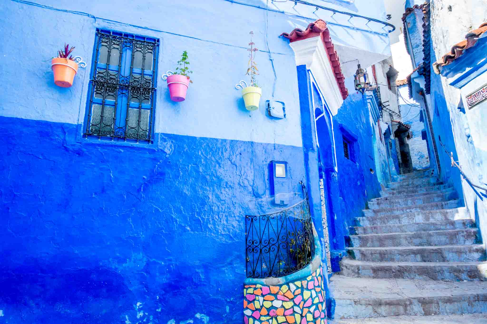One of the beautiful walkways in Chaouen Morocco