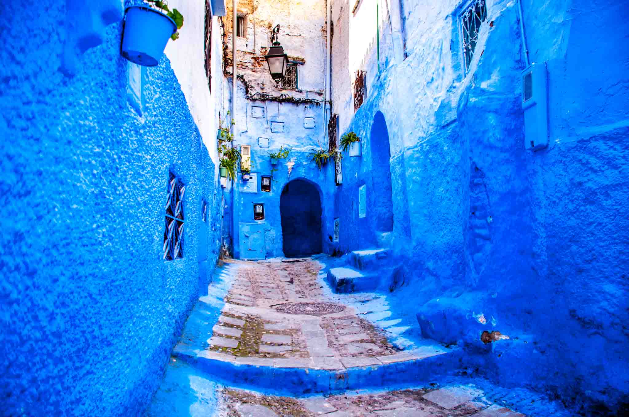 One of the gorgeous alleyways of the Blue Pearl, Chefchaouen, Morocco
