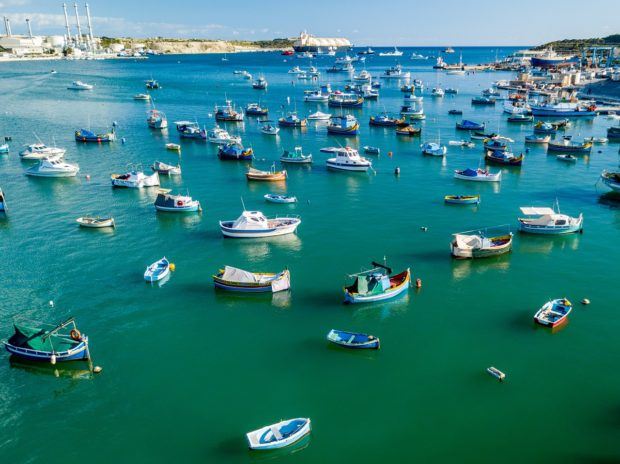 The boats docked in lovely Marsaxlokk