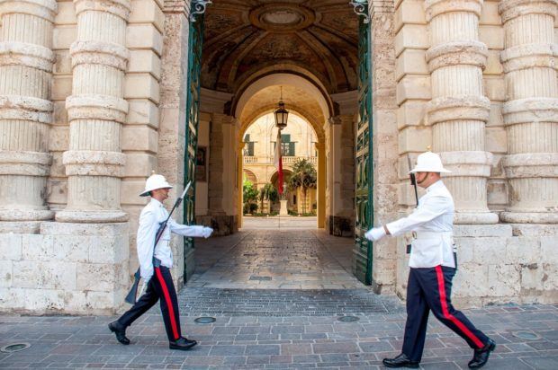 The guards in St. George's Square in Valletta, one of the top Malta sights