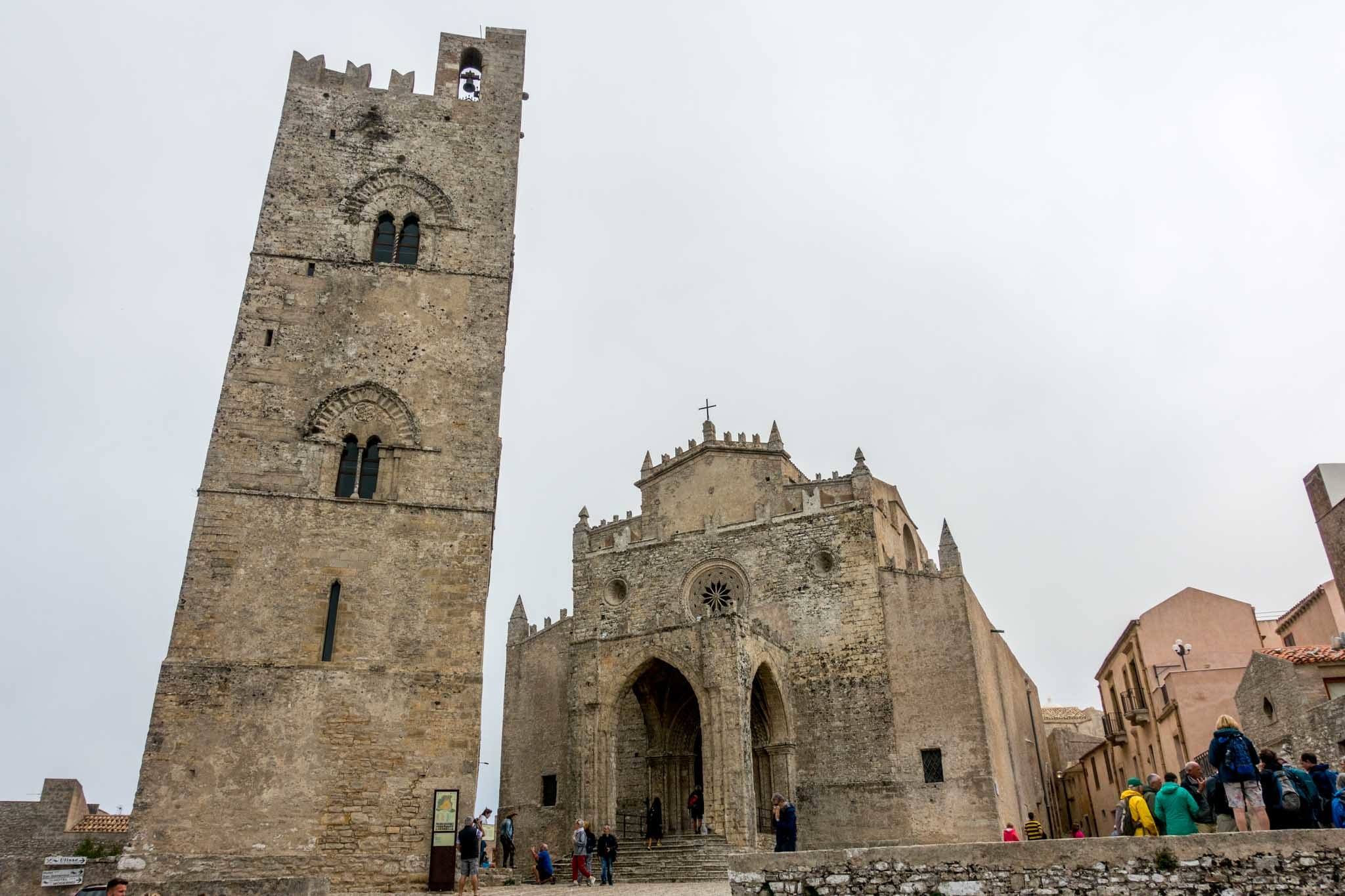 Church and belltower in Erice