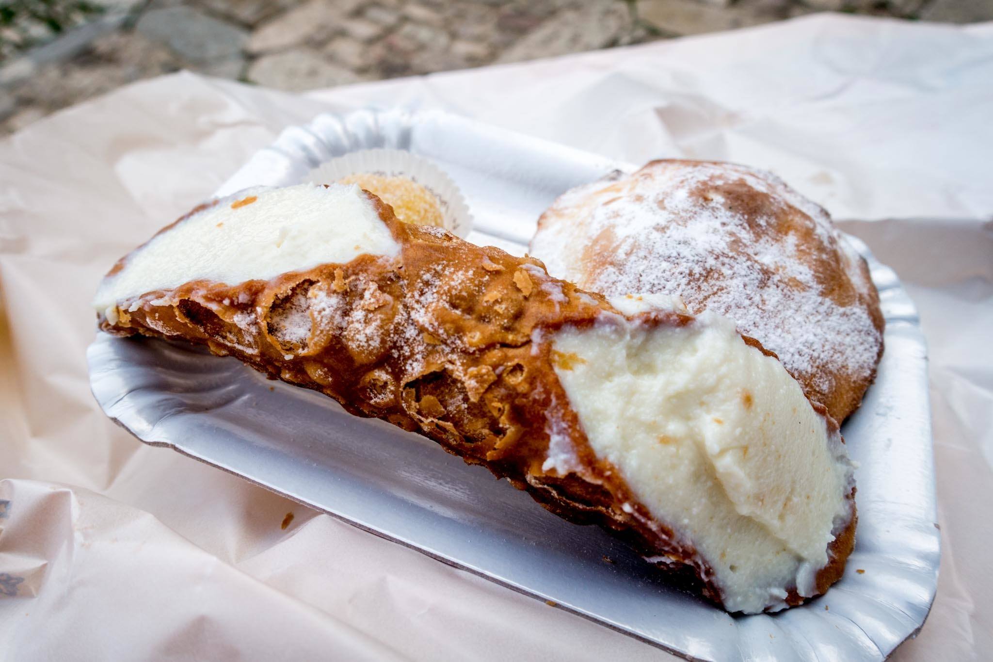 Famous cannoli from Maria Grammatico's in Sicily