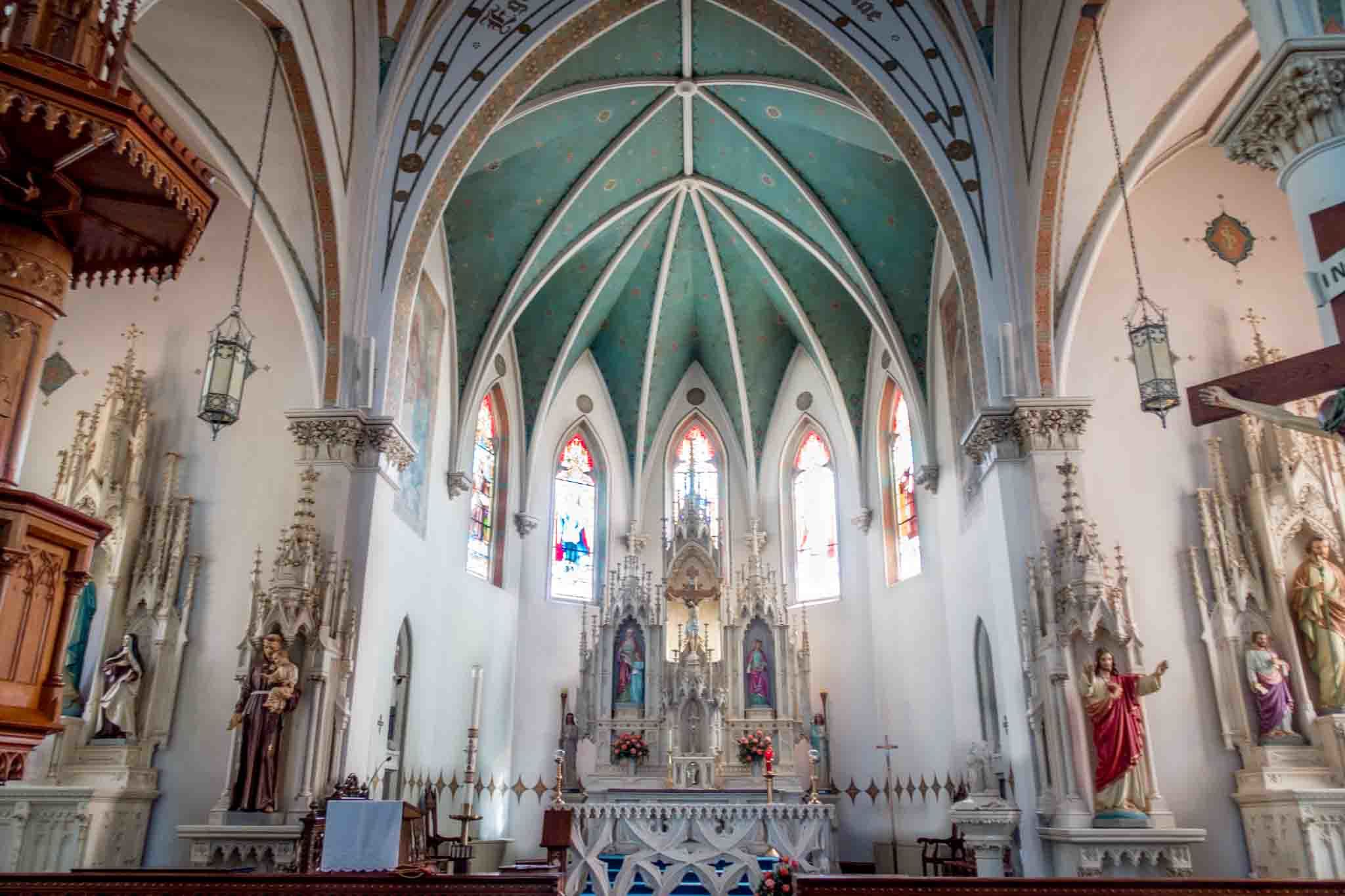 The sanctuary of the painted church, St. Marys Fredericksburg TX