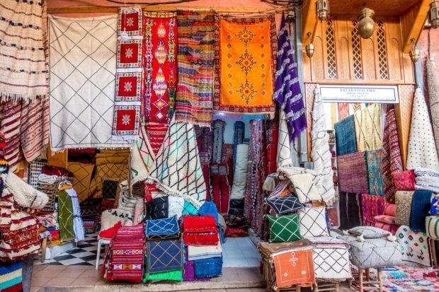 Rugs are one of the top souvenirs for people traveling to Morocco