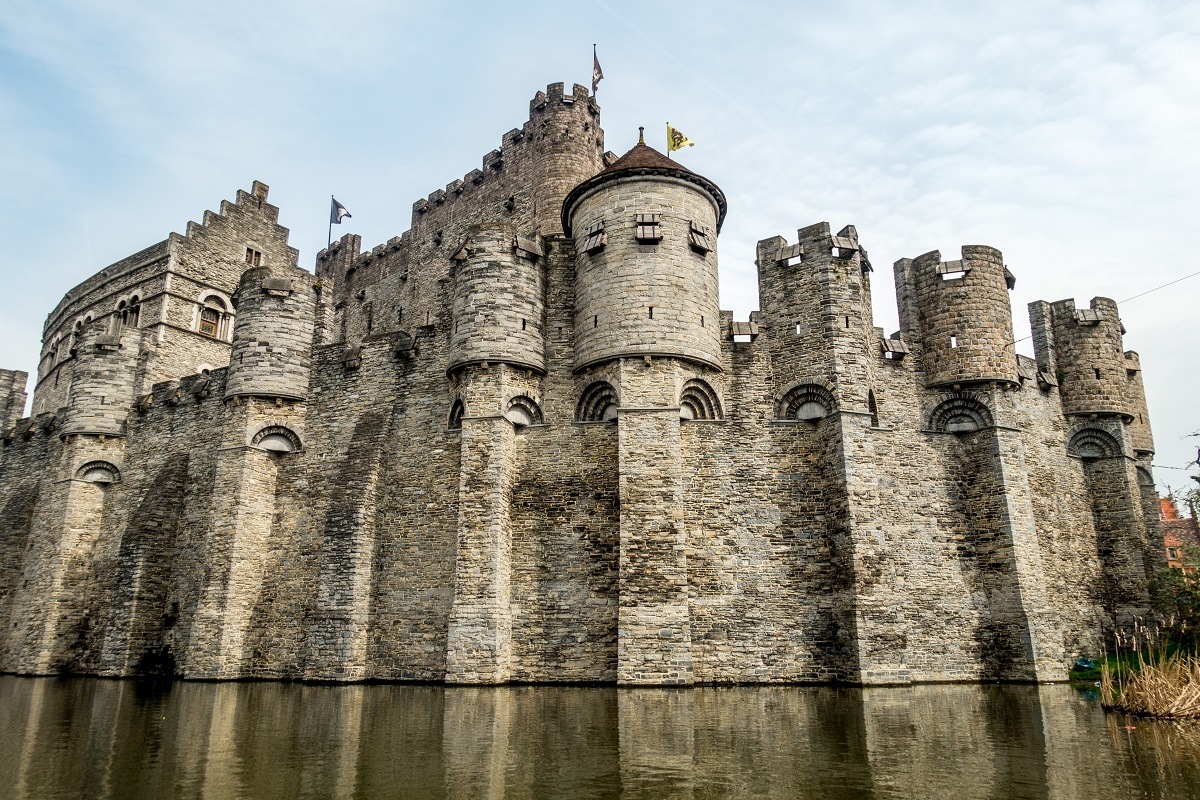 Gravensteen Castle as seen from the river below