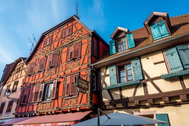 Half-timbered buildings in Ribeauville, France