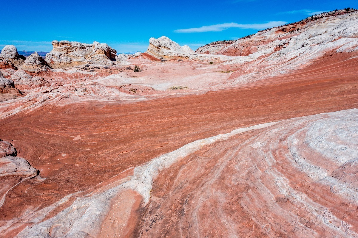 Vermilion Cliffs Photos: Beautiful wave-like formations in the rock stand in contrast to rich, blue skies. The whole Vermilion Cliffs National Monument is stunningly beautiful.