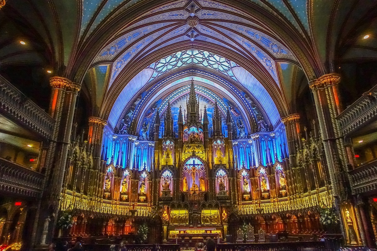 The beautiful Notre-Dame Basilica is one of the top Montreal tourist attractions
