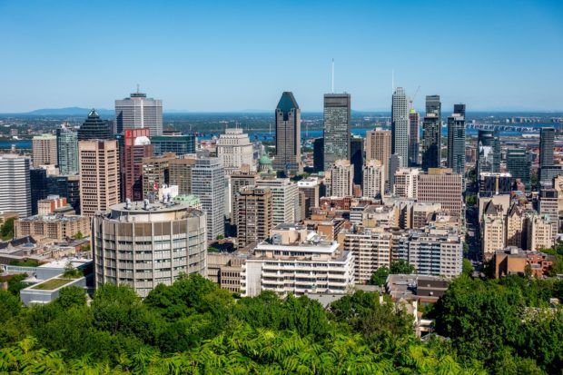 Seeing the view of downtown from the top of Mount Royal is one of the best things to do in Montreal Canada