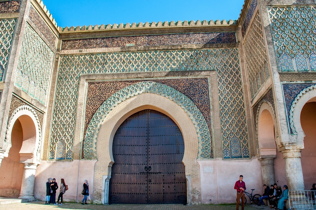 Bab Mansour, the historic wooden and tile gate of Meknes
