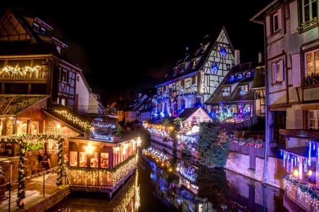 Petite Venise in Colmar is one of the pretty places to visit near Strasbourg at Christmas