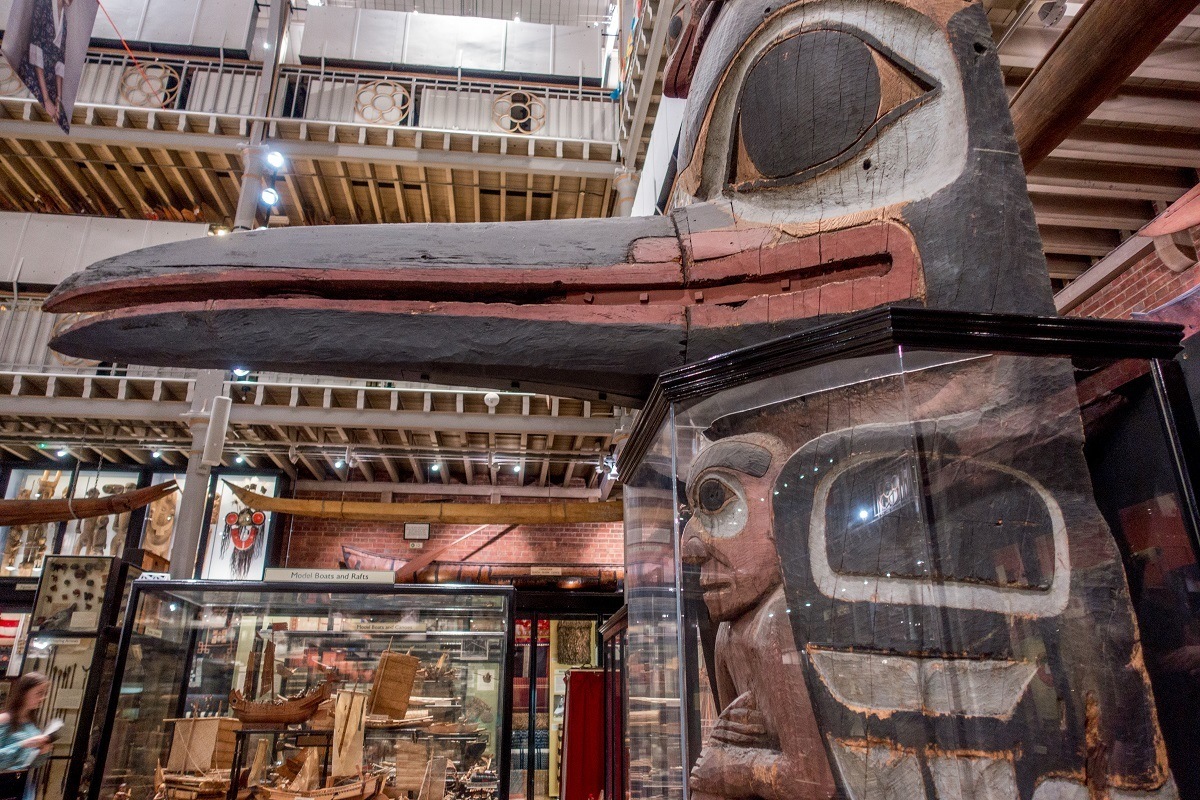 Totem pole inside Pitt Rivers Museum