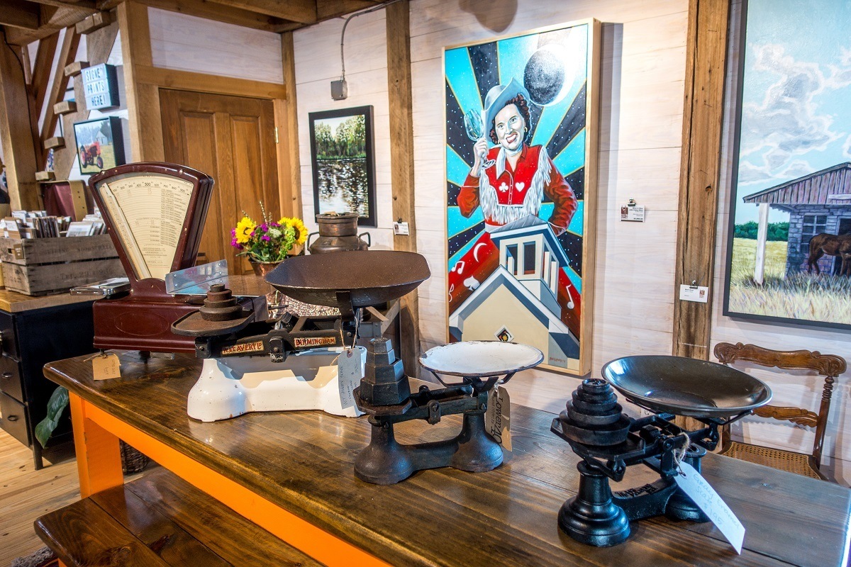 Art and antiques for sale at Humble Donkey Studio in Round Top, Texas