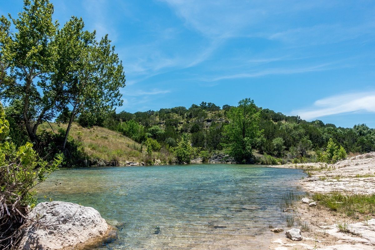Pedernales River flowing over rocks