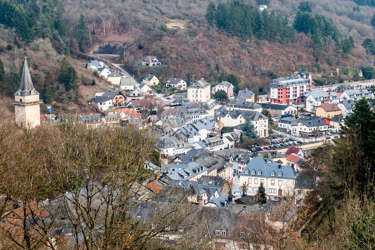 Overhead view of city