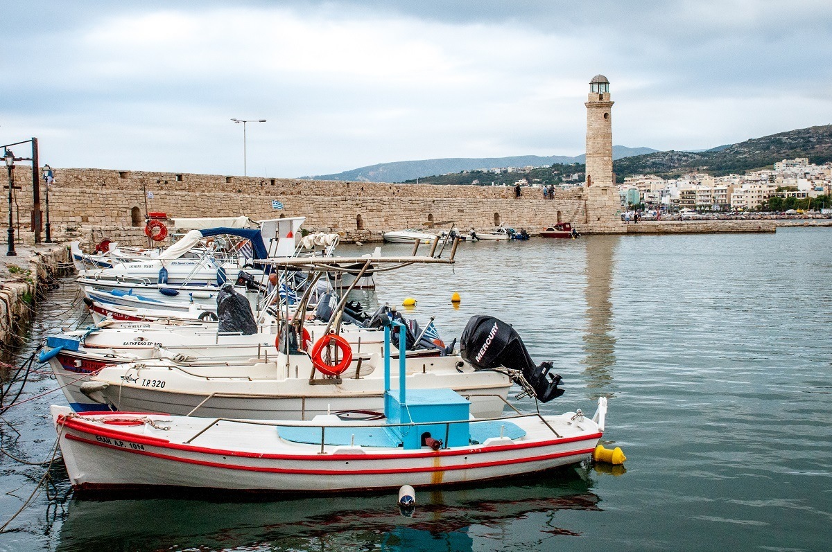 Boats in the Venetian harbor in Rethymno, Crete