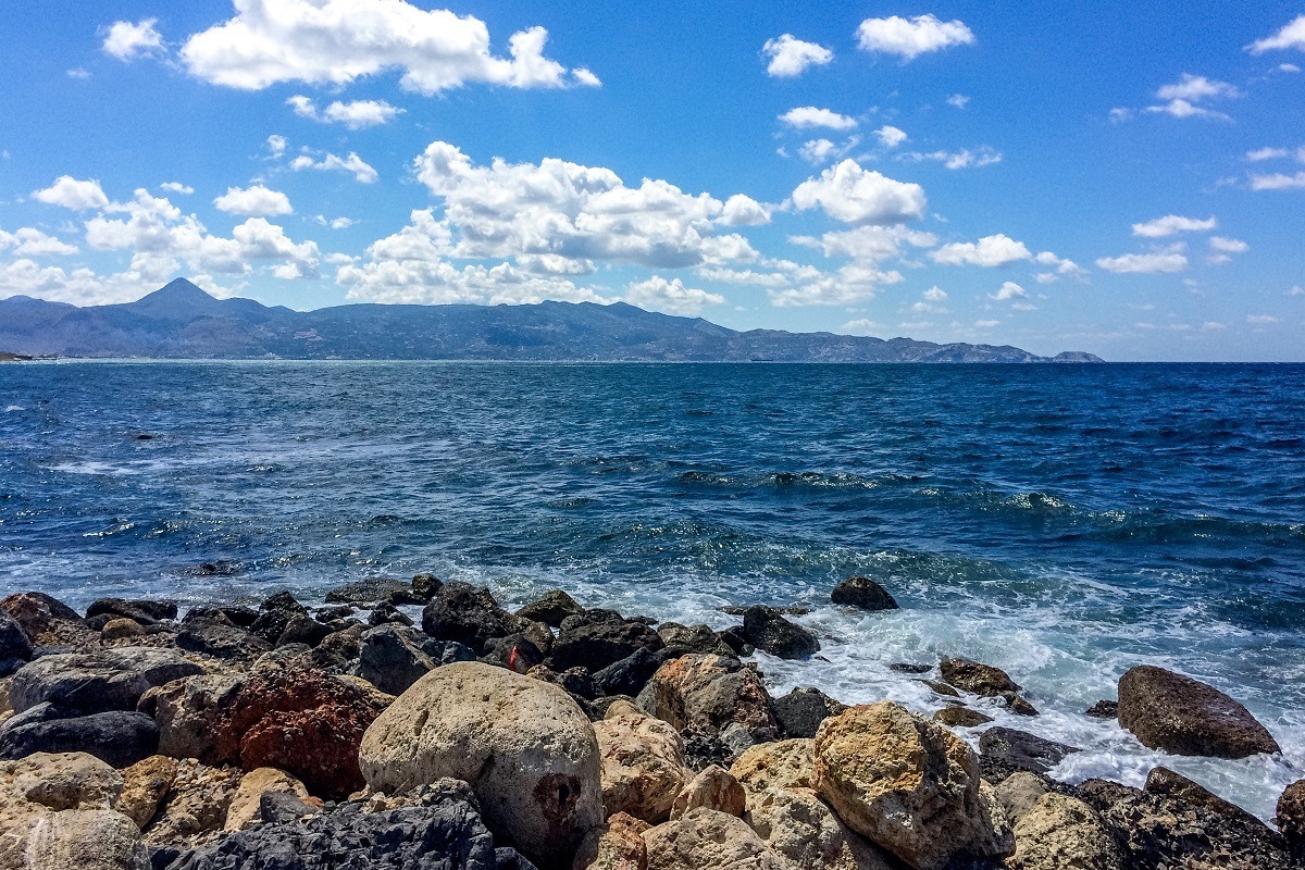 The blue waters of the port of Heraklion