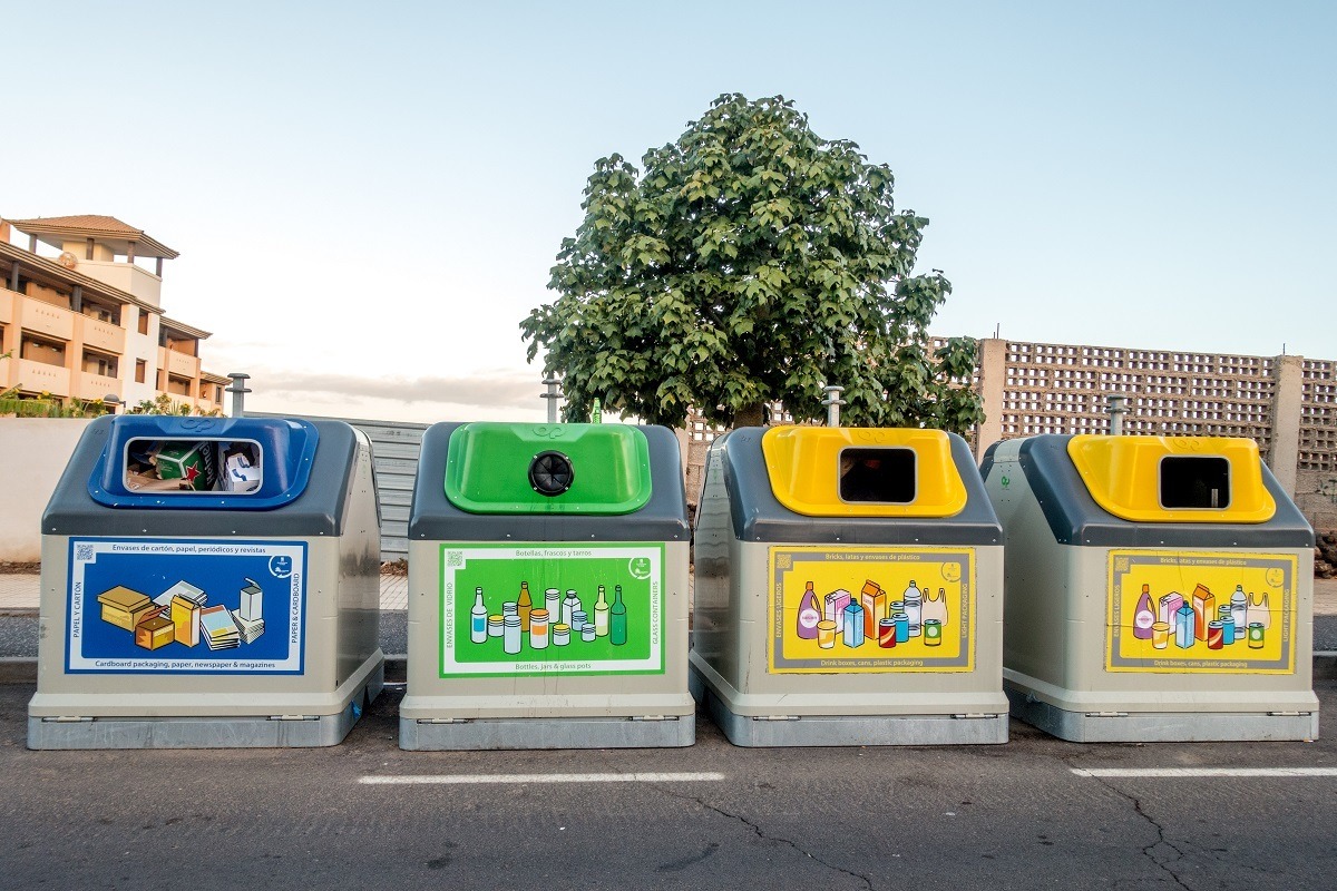 An easy way how to go green--put the recycling in the proper bins