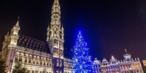 Experience the Joy of the Brussels Christmas Market The nightly light show in Grand Place is a highlight of the Brussels Christmas market in Belgium