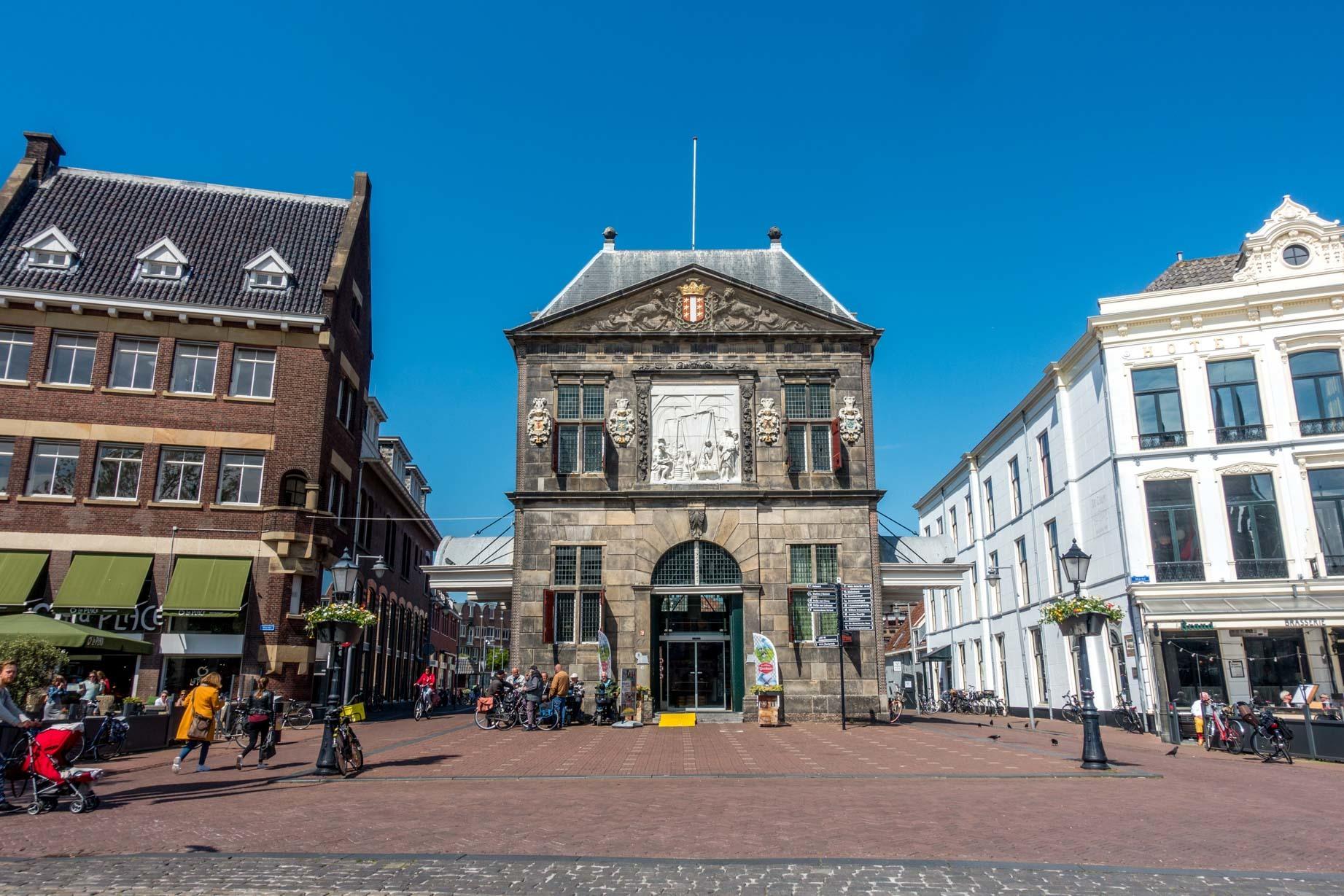 Buildings on edge of city square