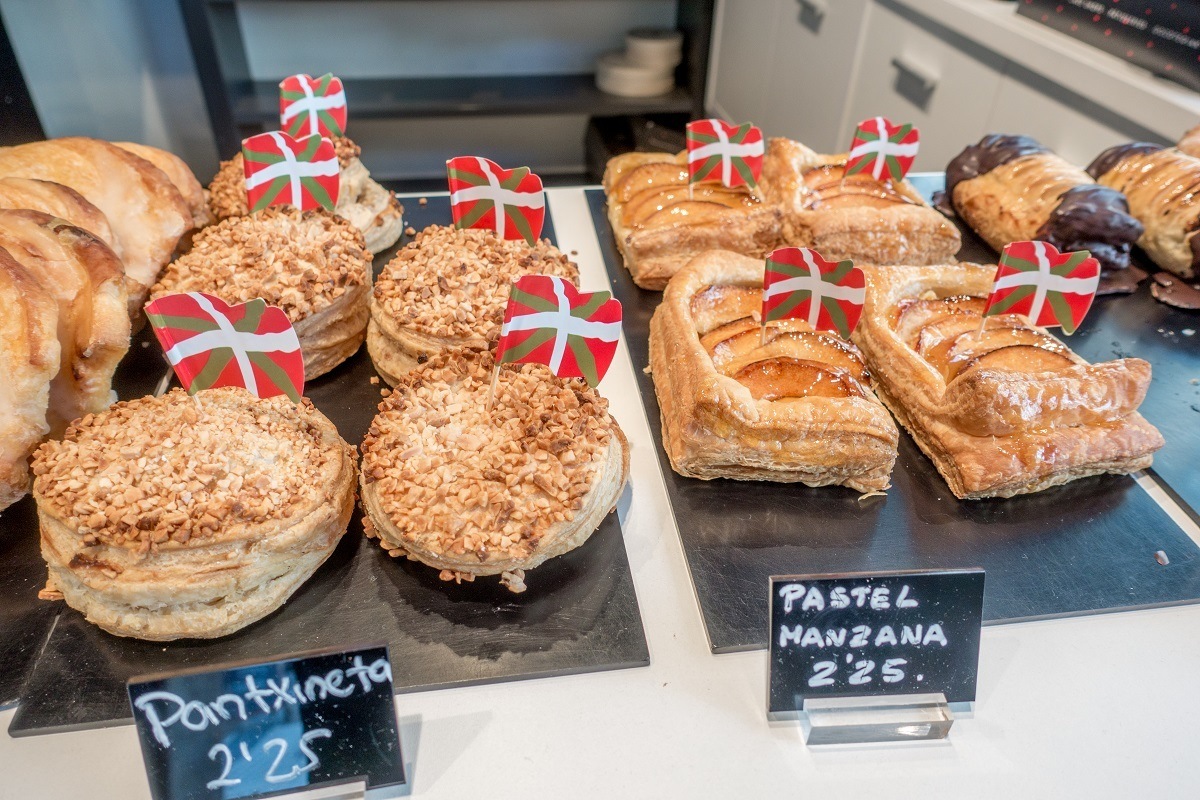 Pantxineta, a puff pastry filled with custard, is a traditional San Sebastian food