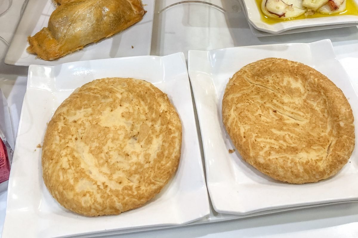 Tortilla -- an egg-based dish that can include potatoes, salted cod, or other ingredients-- is one of the best tapas in San Sebastian, Spain