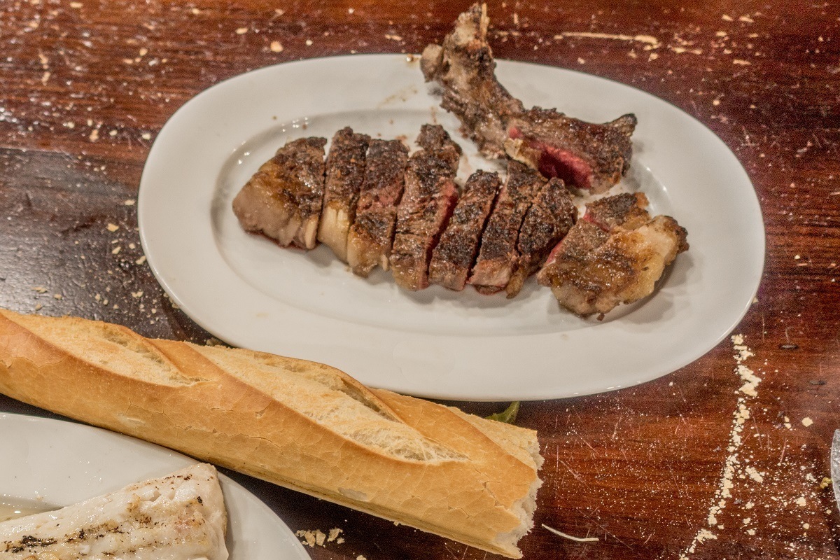 Txuleta, a bone-in steak served at San Sebastian cider houses