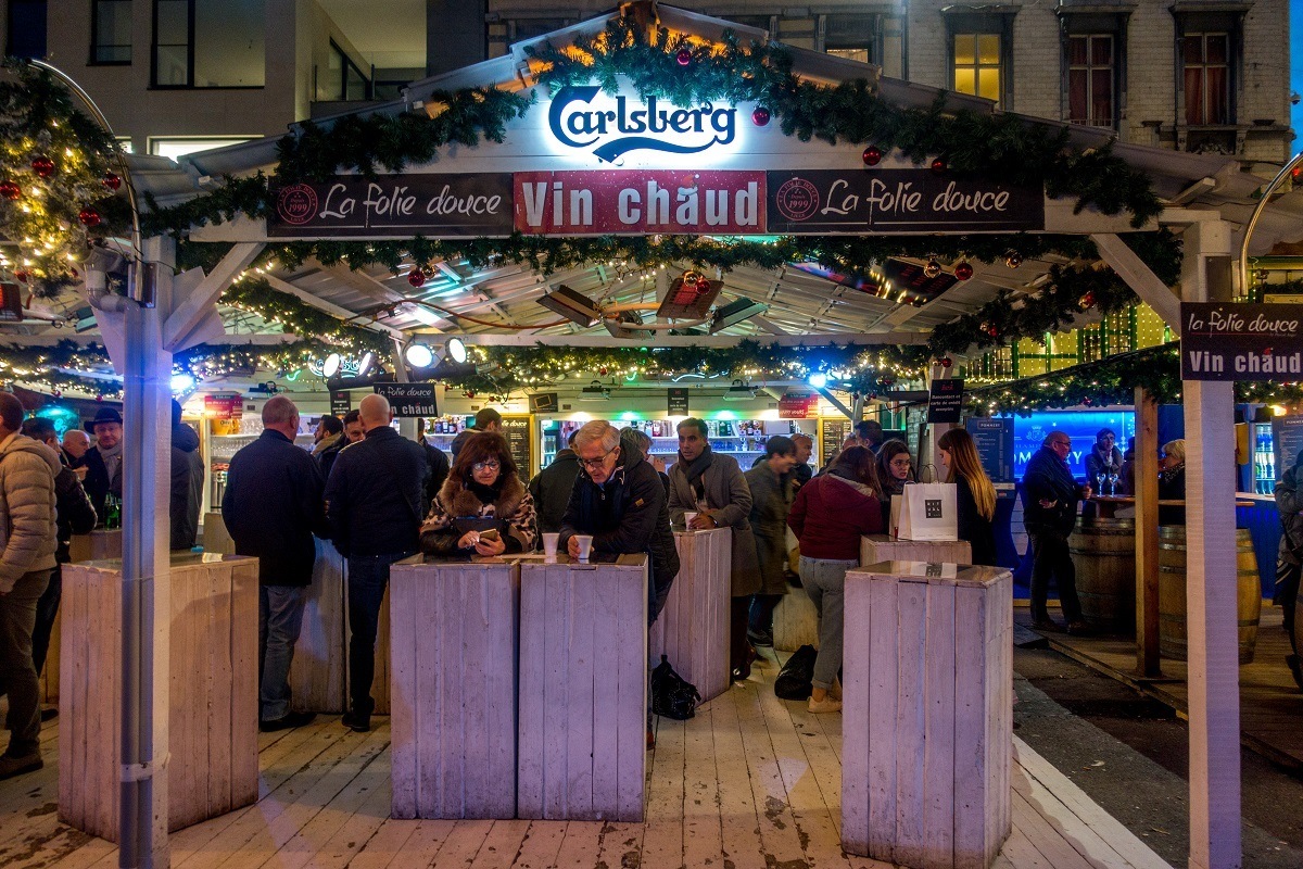 Mulled wine stand at Liege market