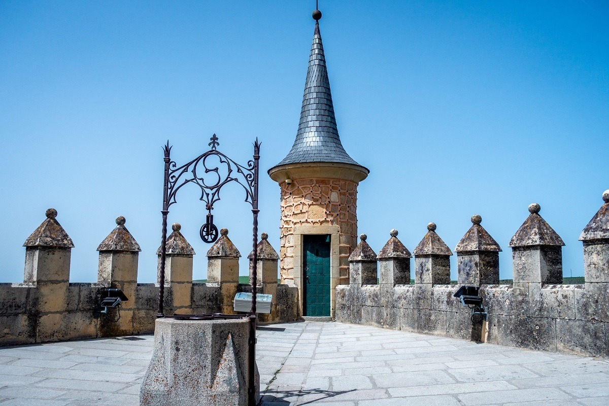 One of the large turrets of the Alcazar of Segovia in Spain