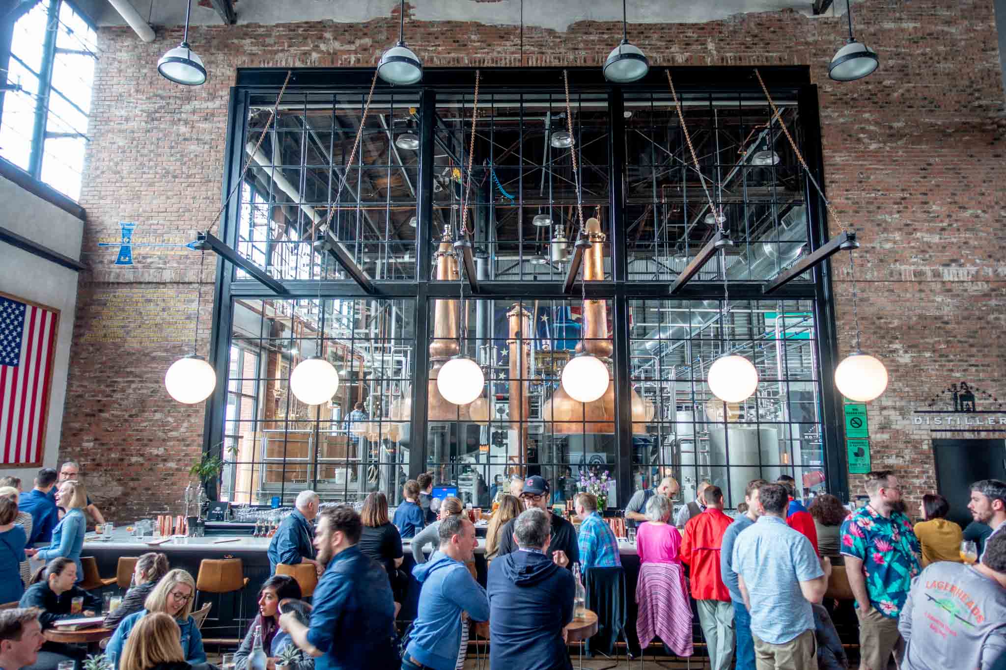 The tasting room at Philadelphia Distilling is one of the fun places to visit in Philly