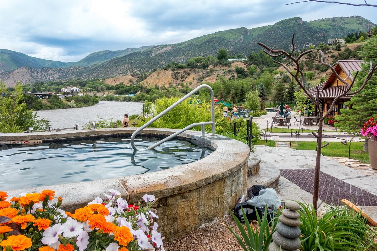 One of the hot tubs overlooking the Colorado River.