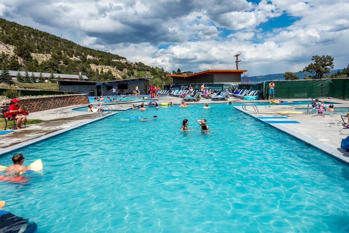 Kids in the pool at the Mount Princeton Hot Springs.